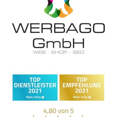 Multimedia Agentur WERBAGO GmbH erhält zwei Auszeichnungen als Top-Dienstleister und -Empfehlung mit Bestnoten