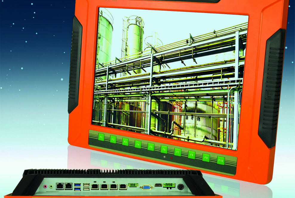 Mobiler 15“ Panel-PC für raue Umgebungen im Innen- und Außenbereich !