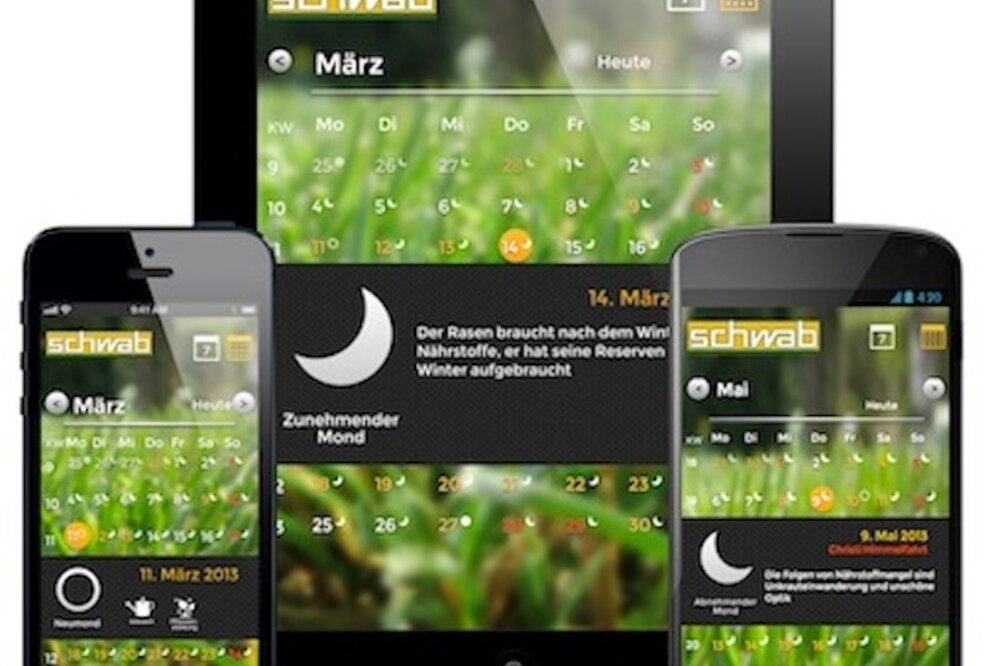 Mond bestimmt den Rhythmus: Neue App von ADVERMA für Schwab Rollrasen