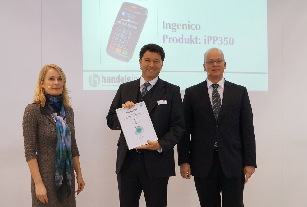 Auszeichnung für Ingenicos Basisterminal iPP350 mit girogo-Funktion