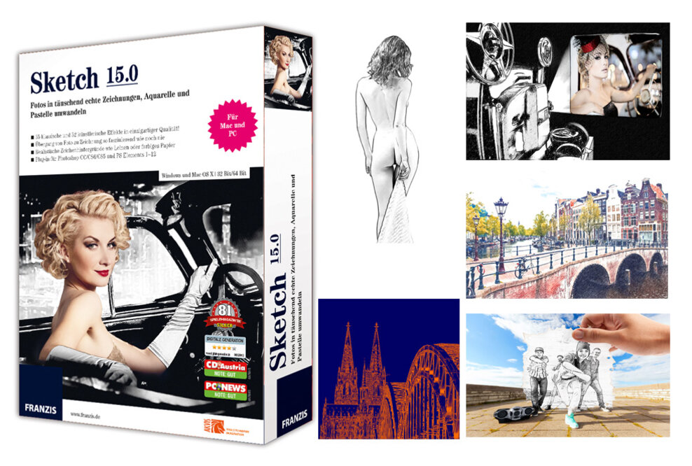 Neues Franzis Sketch 15.0 - Vom Foto zur Zeichnung - Kunst und digitaler Illustration