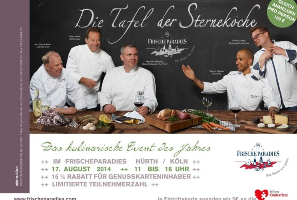 Fünf Spitzenköche, fünf Gänge: Tafelrunde der Sterne im Frischeparadies Hürth bei Köln