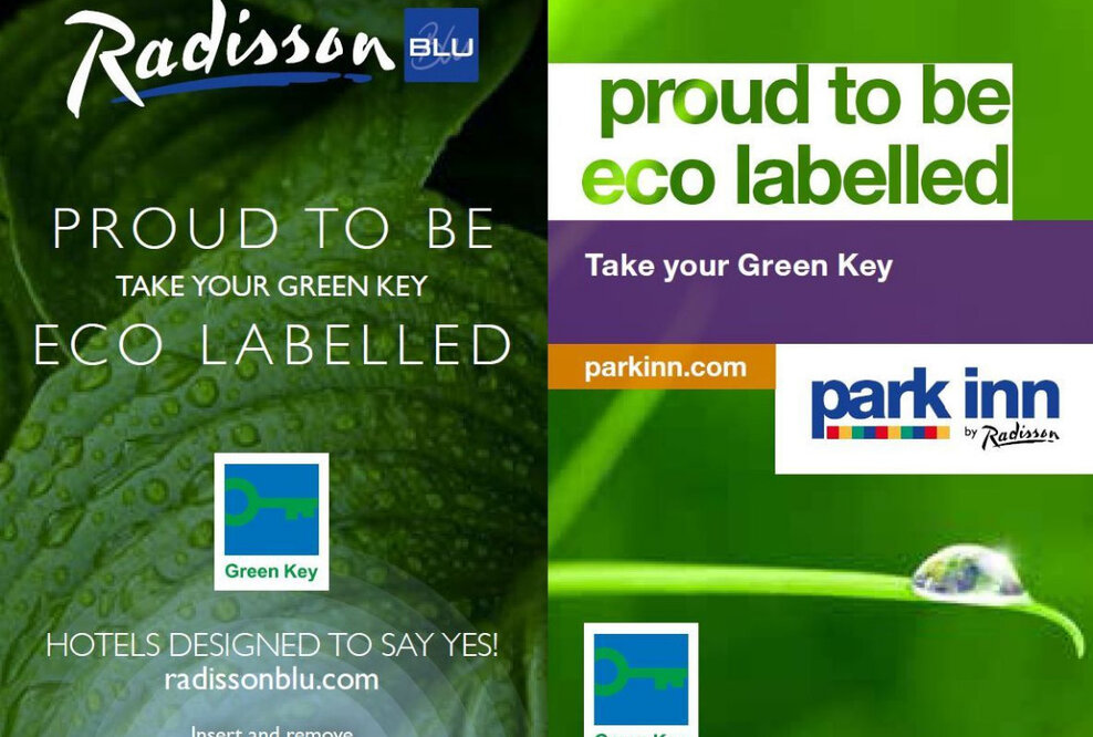 Grüne Zimmerschlüssel für Hotel-Gäste von Radisson Blu und Park Inn by Radisson