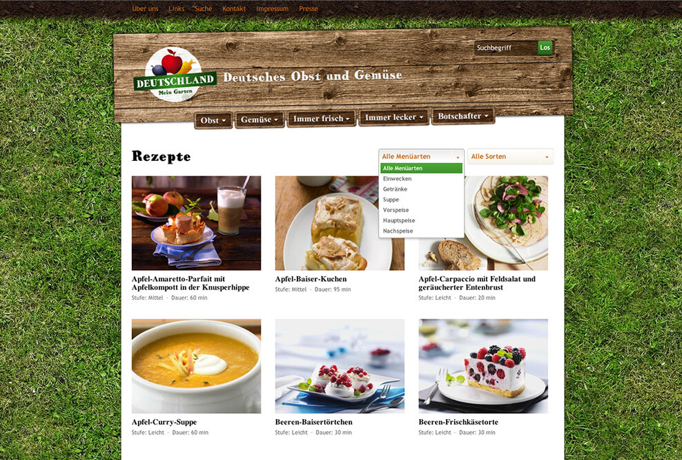 Kochen, Backen und Einwecken mit „Deutschland – Mein Garten.“: Die große Rezeptdatenbank für Obst und Gemüse