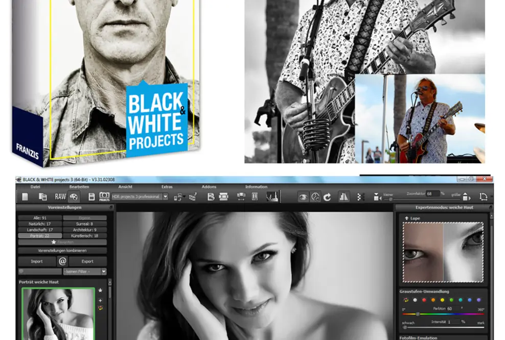 Neues Black & White projects 3 - Software für stimmungsvolle, gefühlsbetonte, mystische Bilder in schwarzweiß