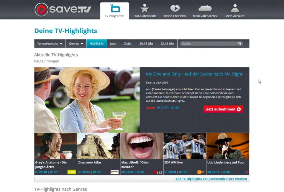 Mit Save.TV den Bambi 2014 und andere TV-Highlights anschauen, wann man will