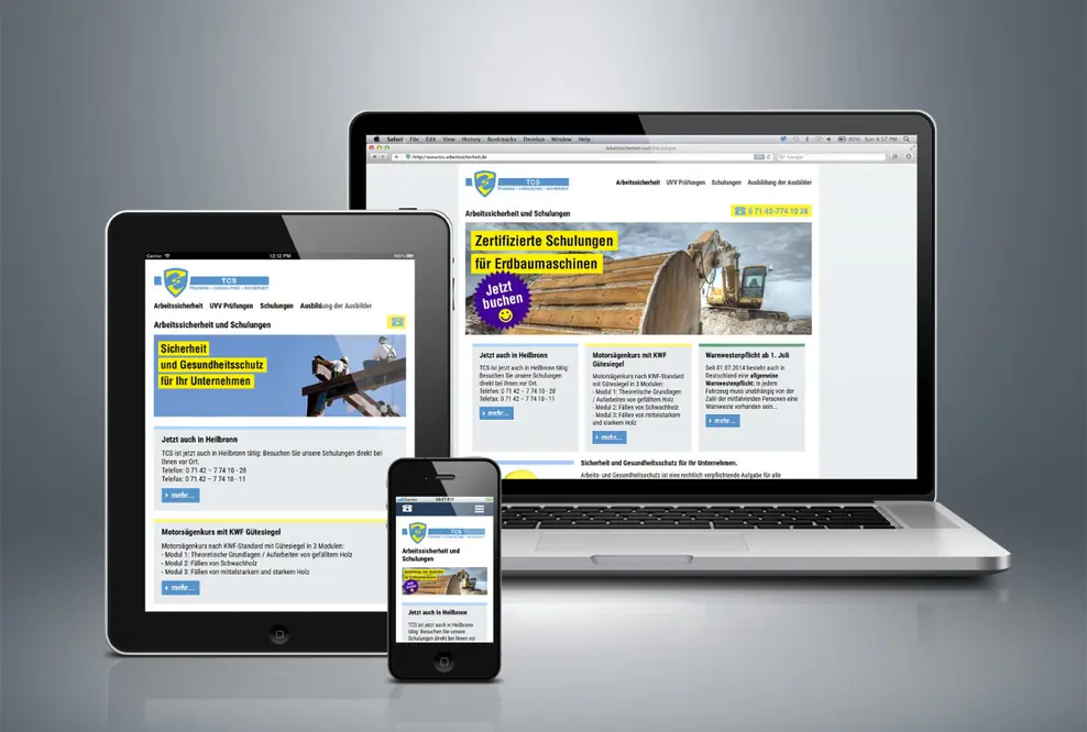 Almut M. entwickelt die Website von TCS Arbeitssicherheit