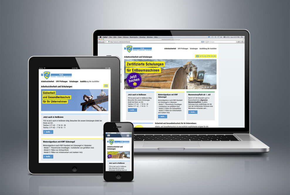 Almut M. entwickelt die Website von TCS Arbeitssicherheit