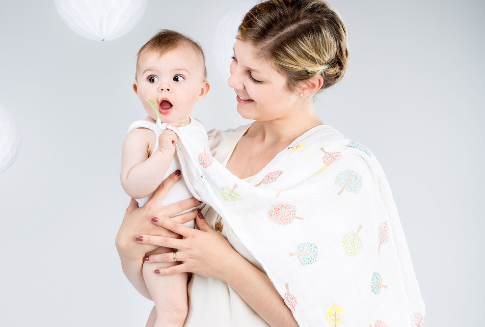 Von Müttern für Mütter Aktion: Blogger-Mamas designen Wickeltücher für die neue Babymoov-Kollketion