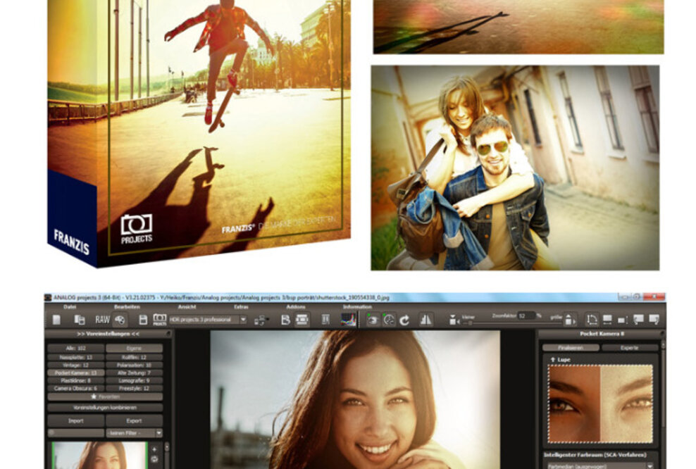 Neues Franzis ANALOG projects 3 - Fotosoftware zum Veredeln von Bildern im Vintage-Retro-Style