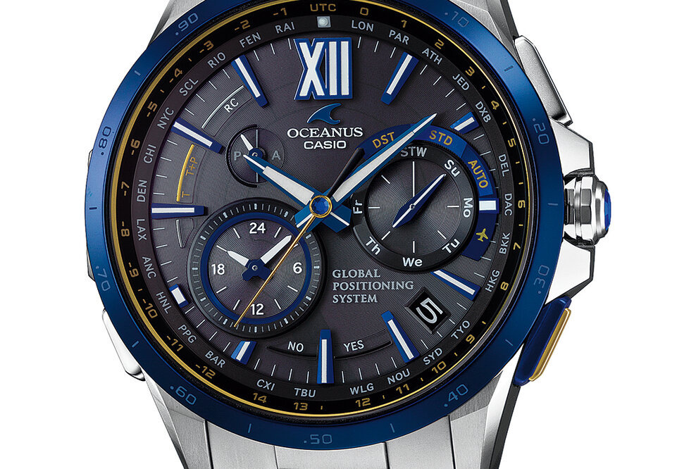 Rekristallisierte blaue Saphire von KYOCERA funkeln in der neuen OCEANUS-Uhr von CASIO