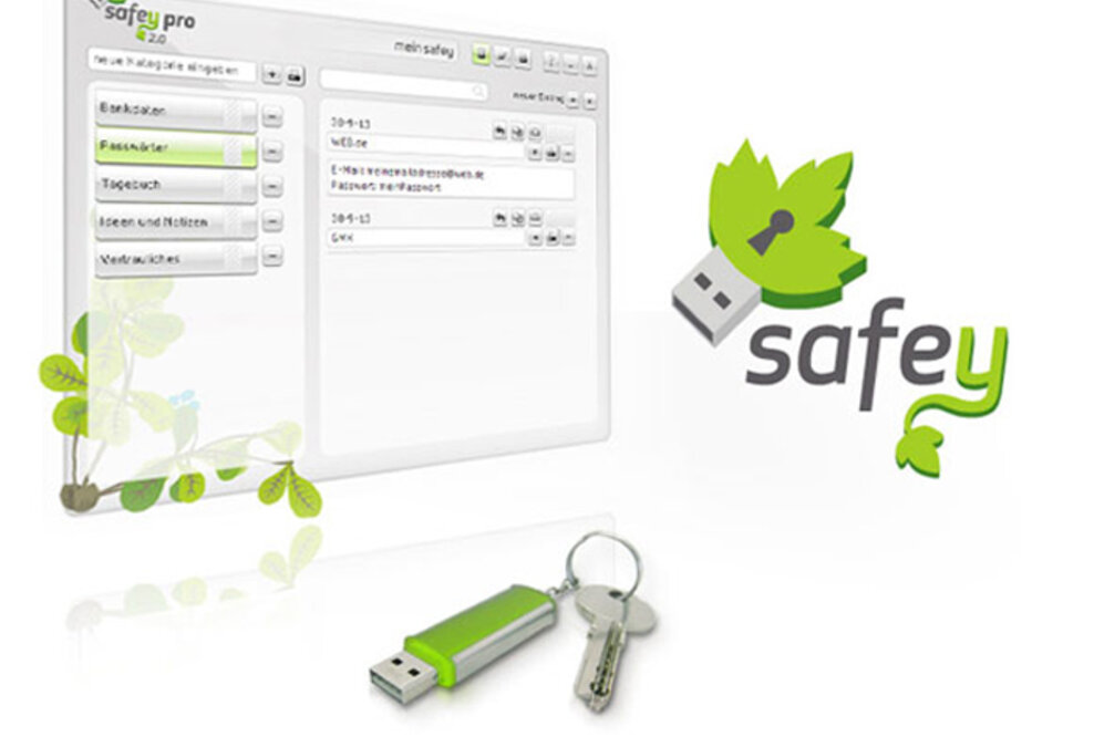 safey pro 2.0: Mehr Datensicherheit mit dem mobilen Passwort-Safe und Daten-Container für PC oder USB-Stick