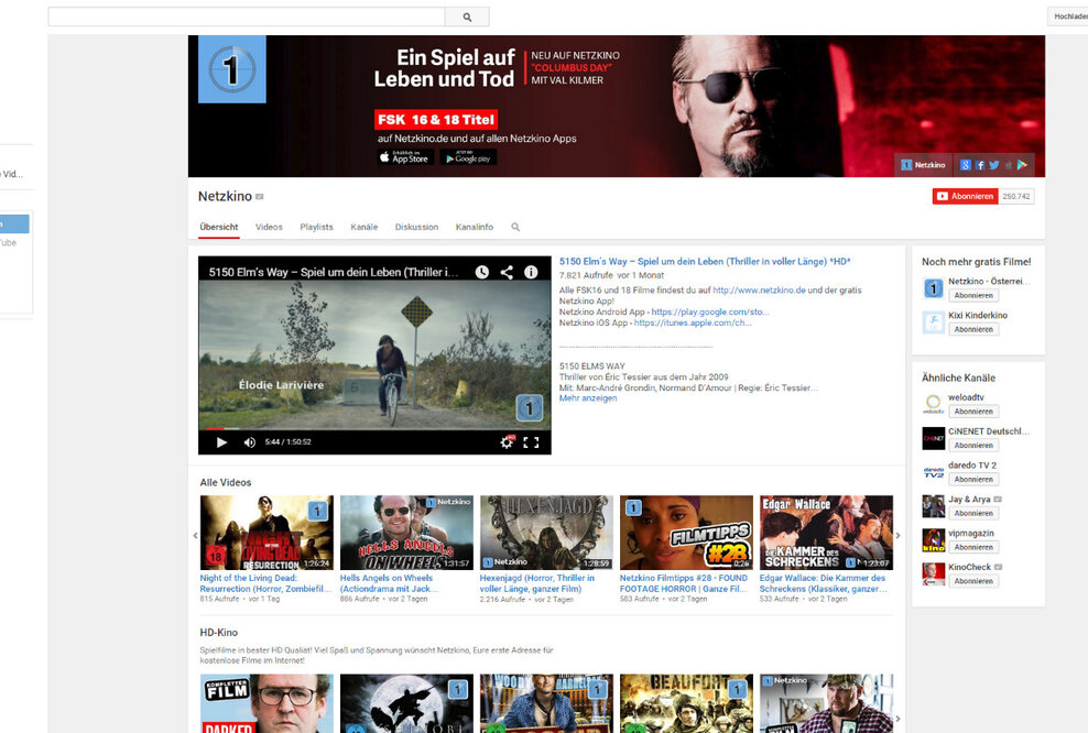 YouTube-Kanal von NETZKINO knackt 250.000-Abonnenten-Grenze