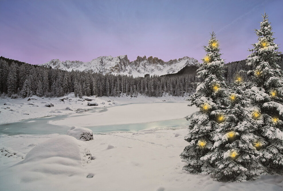 Weihnachtszauber am Karer See im Eggental