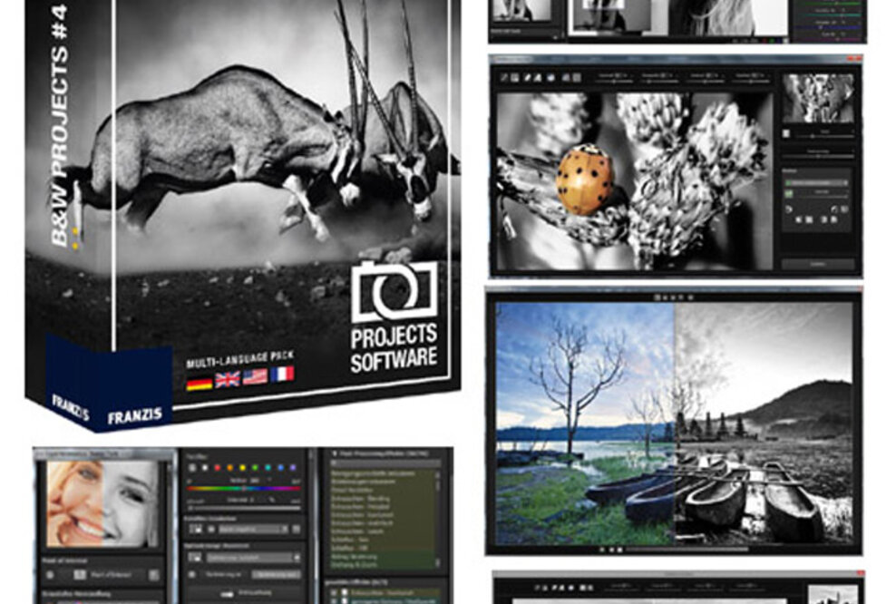 Schwarz-Fotosoftware - Black & White projects 4 - präzise Schwarzweiß-Bildentwicklung und Kunst in Monochrom