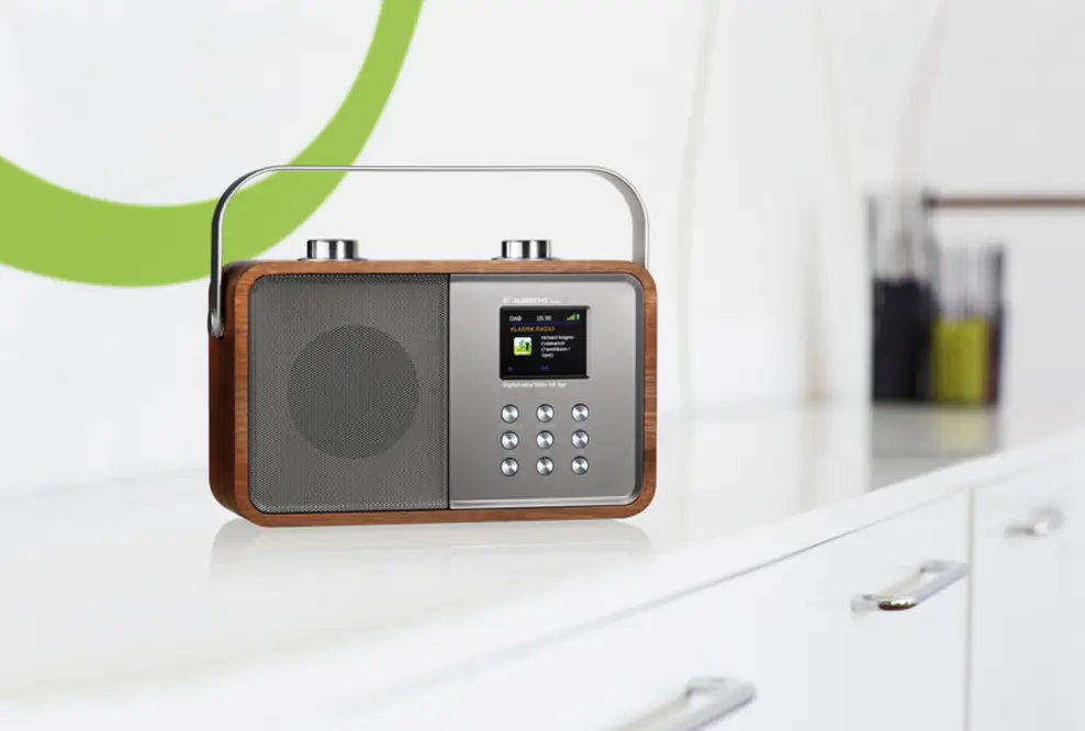 ALBRECHT DR 850: Radio im dekorativen Retro-Holzgehäuse mit eindrucksvollem Klang und Farbdisplay