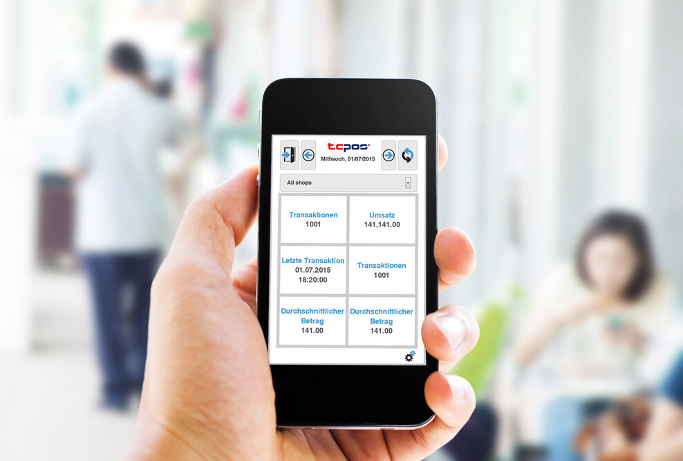 TCPOS Mobile Dashboard: Kennzahlen per Fingertipp