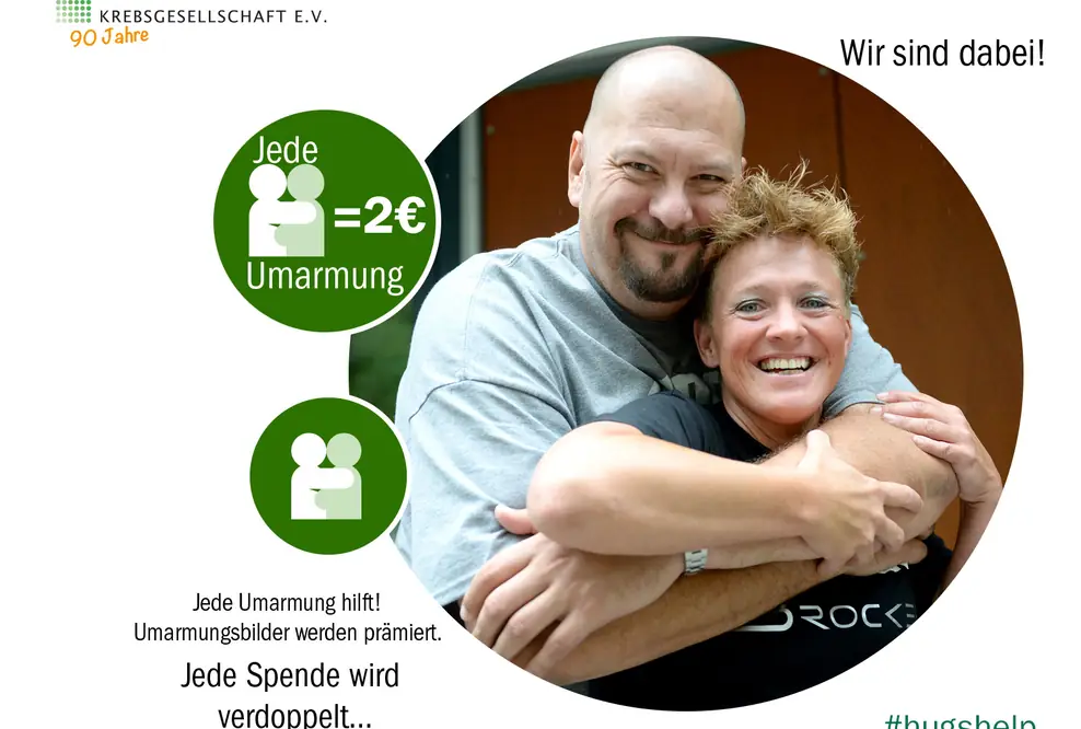 happy pixel bringt der Bayerischen Krebsgesellschaft viele Umarmungen für die Kampagne #hugshelp