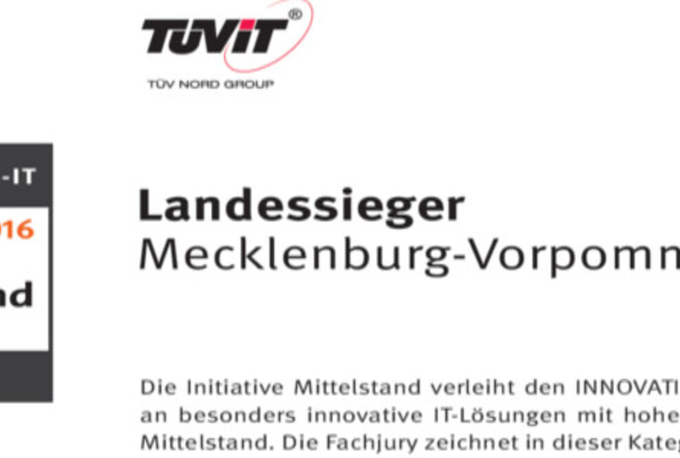advocado gewinnt den Innovationspreis-IT 2016 (Mecklenburg-Vorpommern)