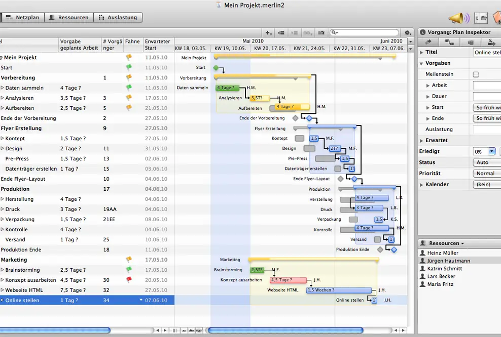 Merlin 2.9.10 ist sicher und bereit für die neusten Entwicklungen im Projektmanagement am Mac