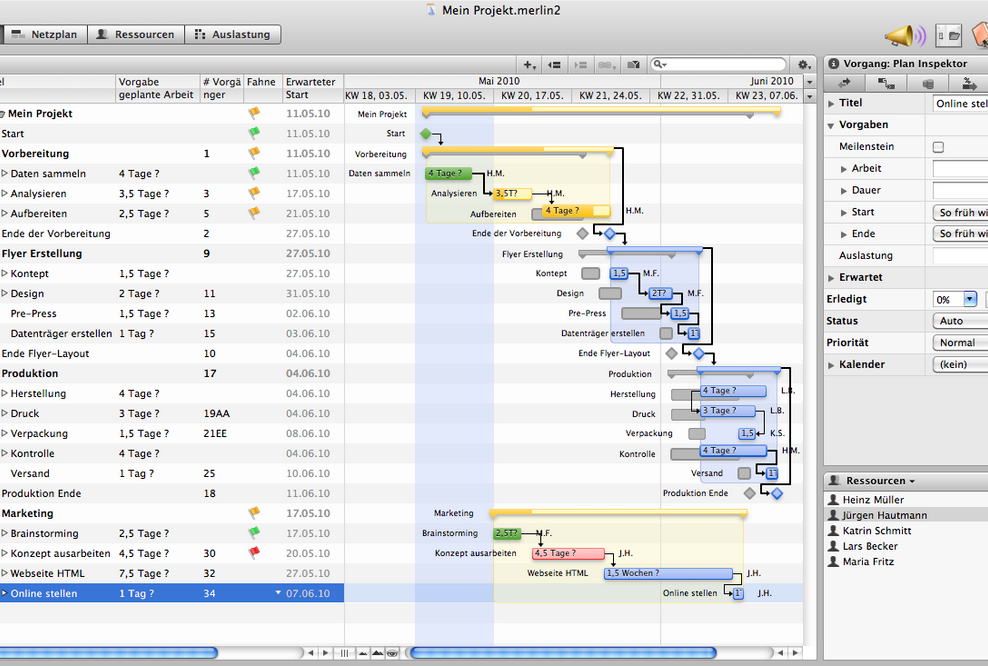 Merlin 2.9.10 ist sicher und bereit für die neusten Entwicklungen im Projektmanagement am Mac