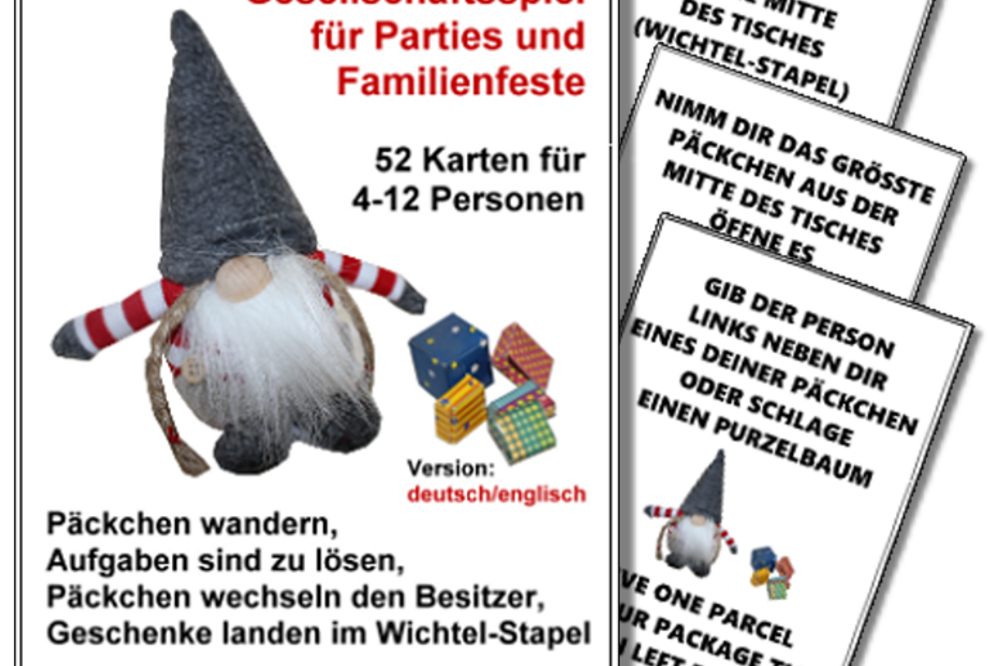 Wichteln mit dem Wichtel-Geschenkespiel: Lustiges und spannendes Kartenspiel für Jung und Alt