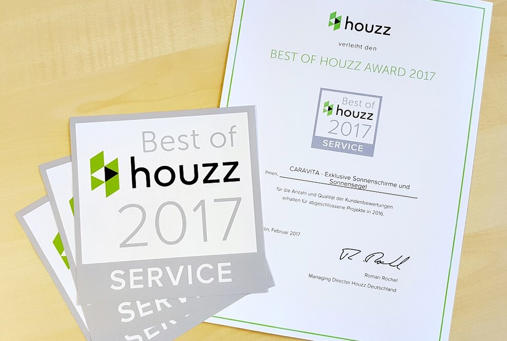 CARAVITA® mit dem „Best of Houzz“-Award 2017 ausgezeichnet