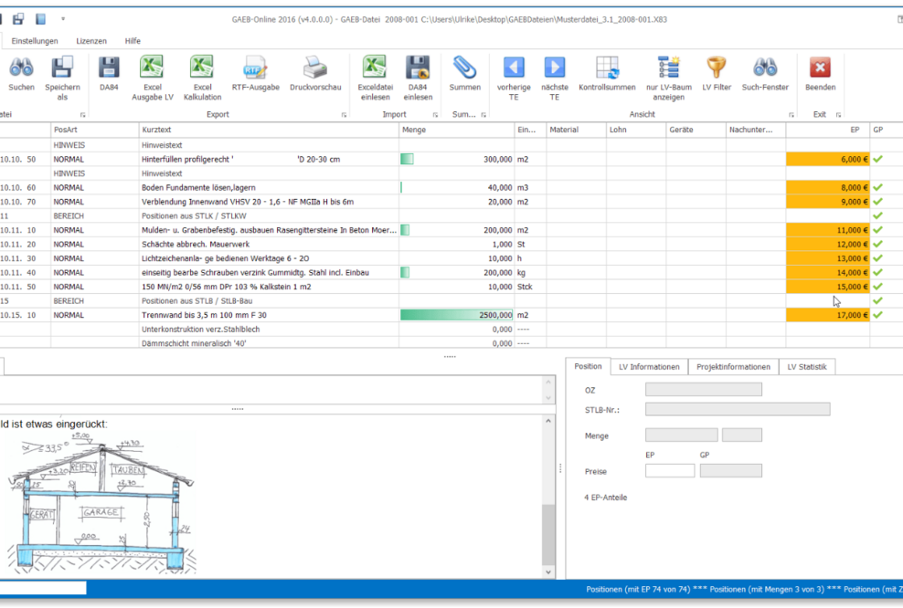 GAEB-Online 2016: Vermittler zwischen GAEB und Excel