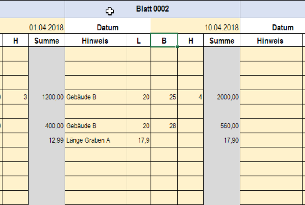 GAEB-Online 2018: Excel-Aufmaße nach REB 23.003