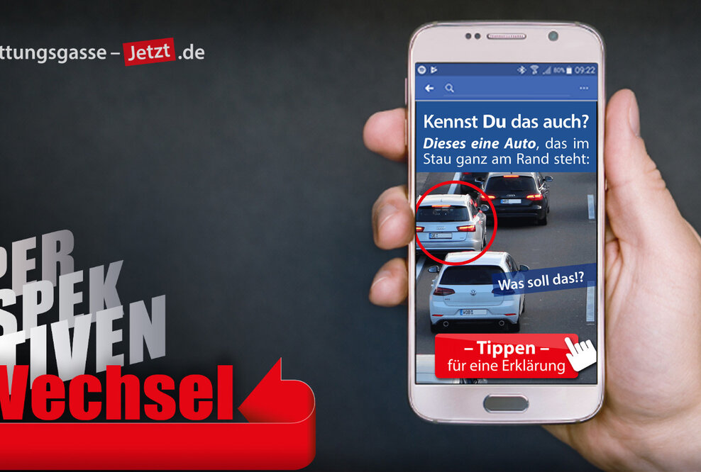 Social Media-Kampagne holt Rettungsgasse-Ignoranten bei ihrem Irrglaube ab