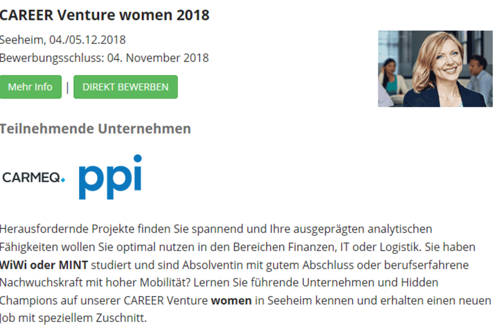 Frauen in Führungsverantwortung! Etwas kleiner. Etwas feiner.