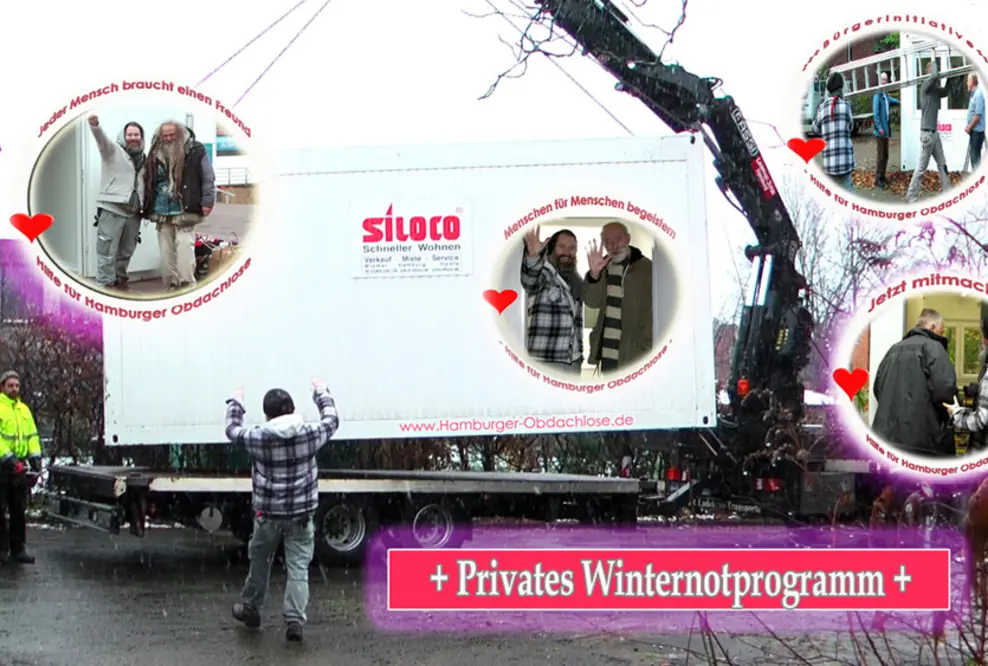 Wohncontainer für Obdachlose aufstellen