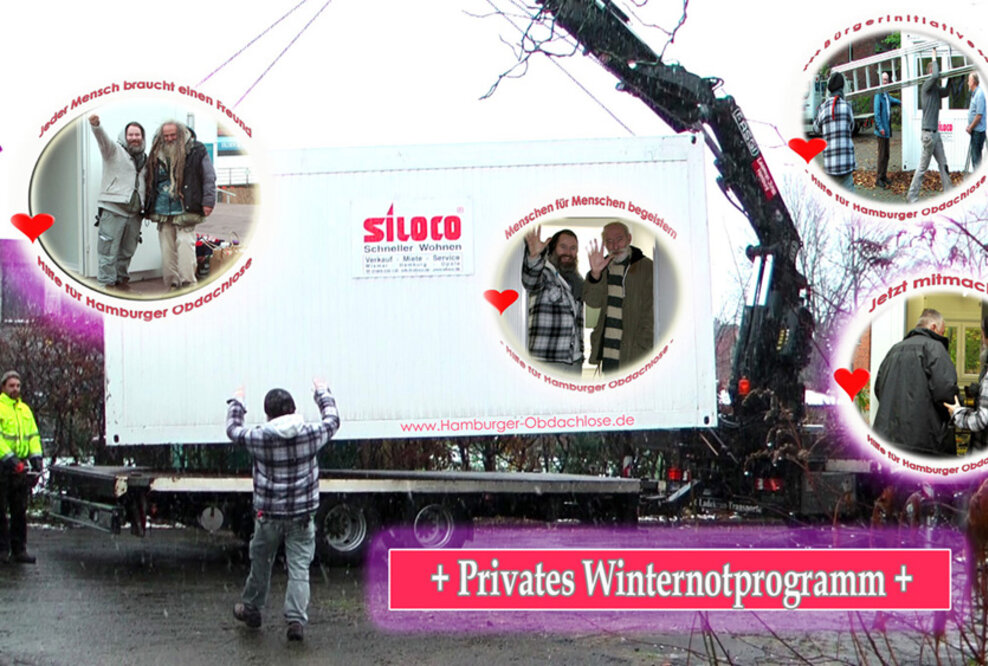 Wohncontainer für Obdachlose aufstellen