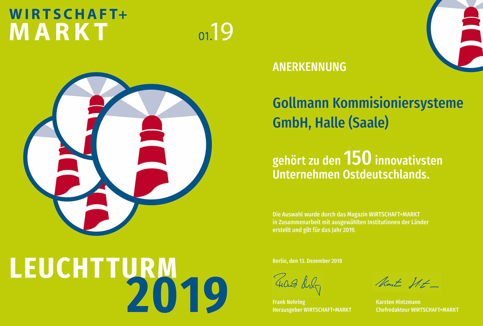 Gollmann zählt zu den innovativsten Unternehmen Ostdeutschlands