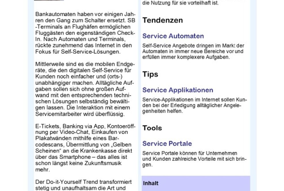 „Service zum Selbermachen“ – Aktuelle Ausgabe des Newsletter SERVICE TRENDS jetzt erhältlich