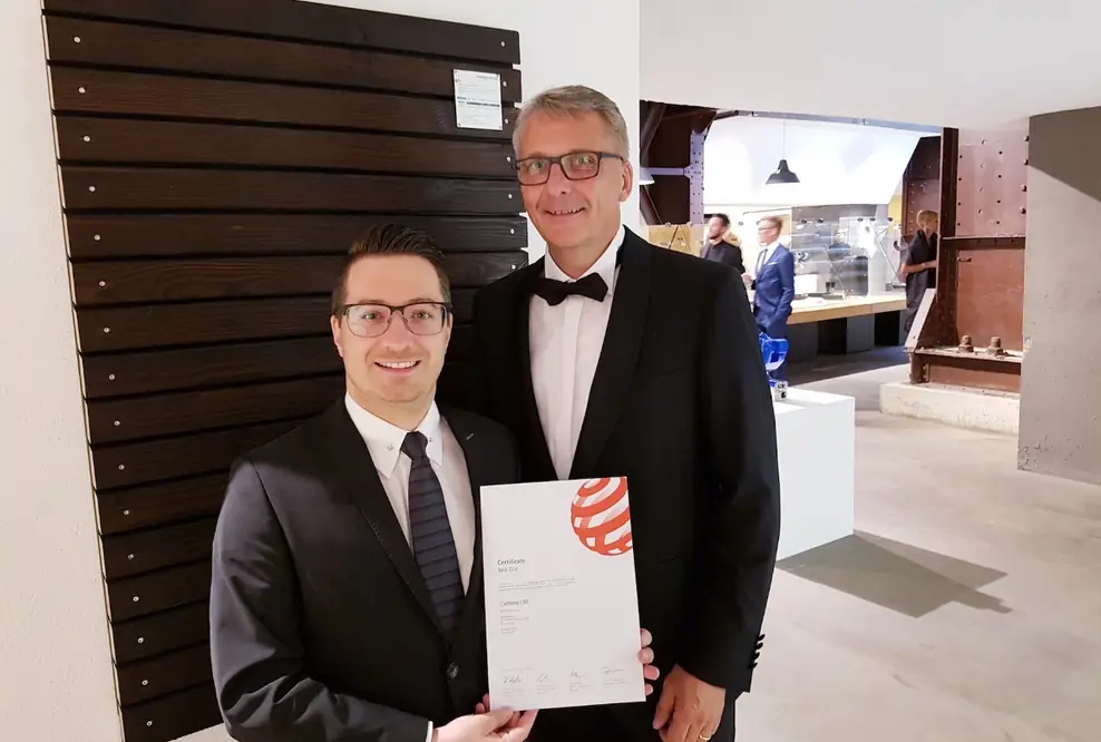 MOCOPINUS – Gewinner des Red Dot Awards 2019 für karbonisierte Holzprofile Auszeichnung für hohe Designqualität von CARBOSET10 .