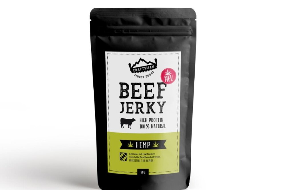 Neue Beef Jerky Sorte HEMP (Hanf) jetzt mit knackigen Hanfsamen