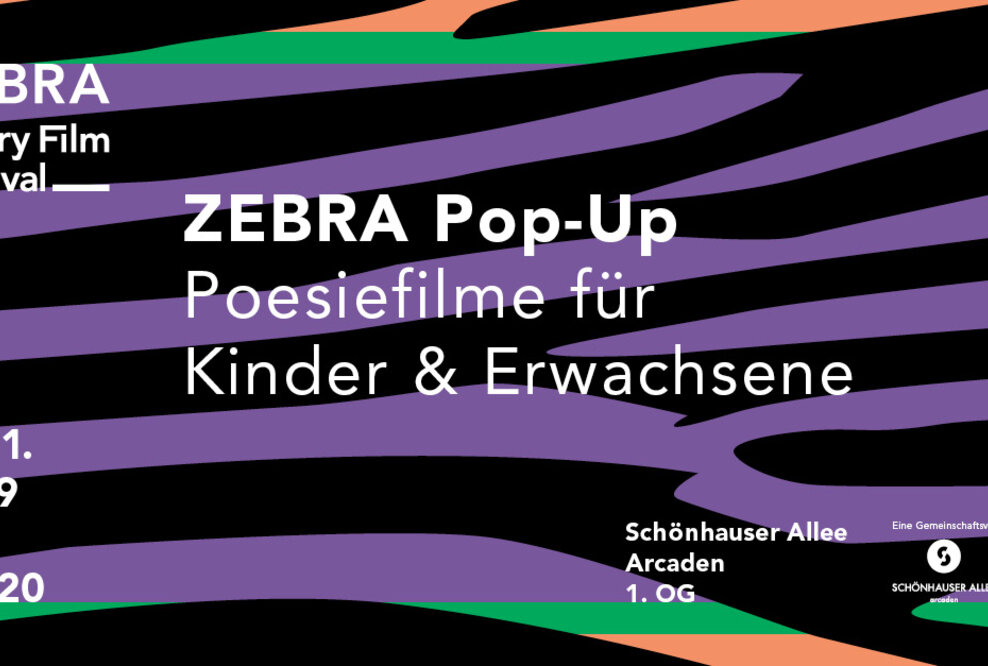 Pop-up-Store der Schönhauser Allee Arcaden wird Preview-Kino für das ZEBRA Poetry Film Festival