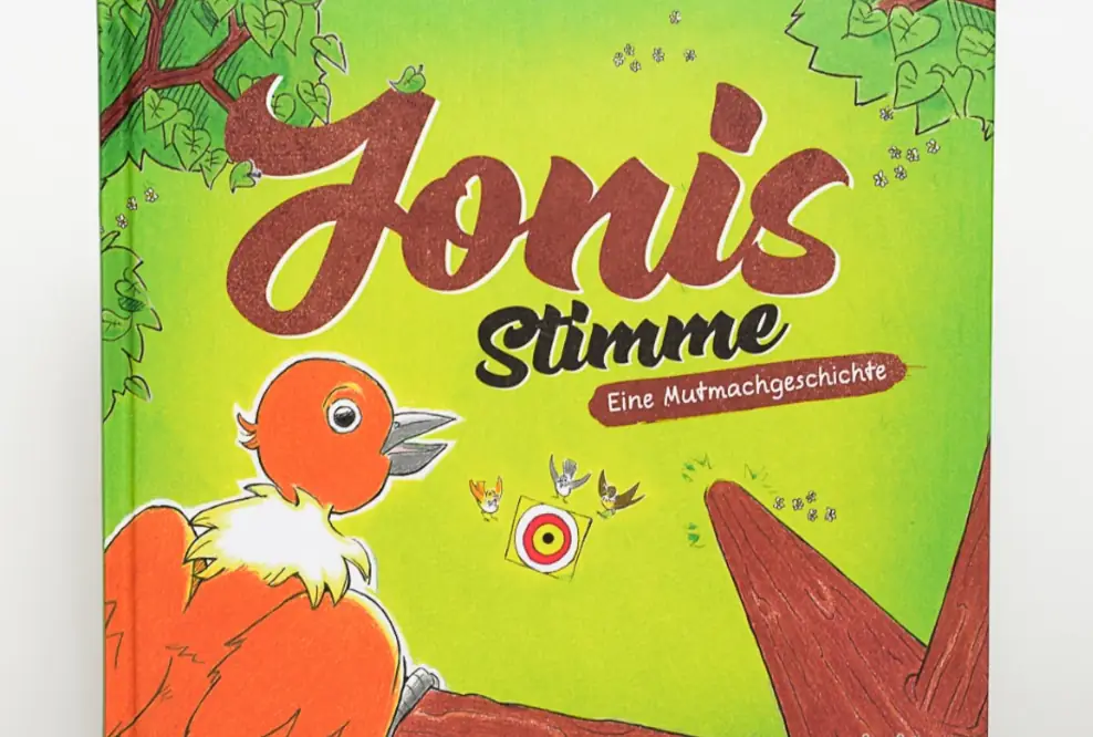 Bilinguales Kinderbuch "Jonis Stimme / Joni's Voice" im Chocolate Flowers Kinderbuchverlag