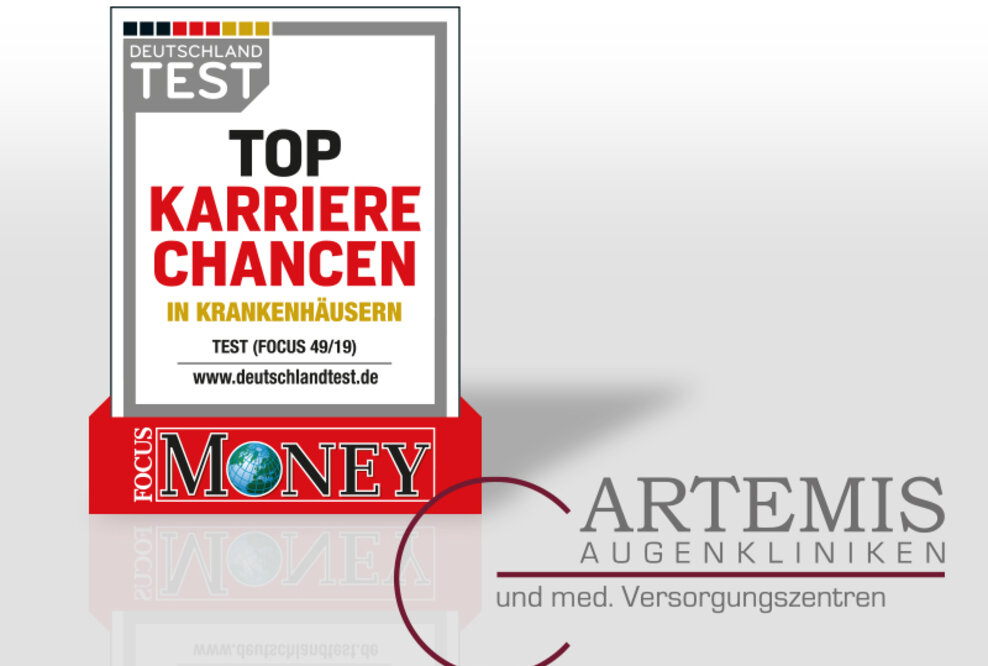Das Magazin Focus zeichnete ARTEMIS mit dem Deutschlandtest-Siegel "Top-Karrierechancen in Krankenhäusern" aus