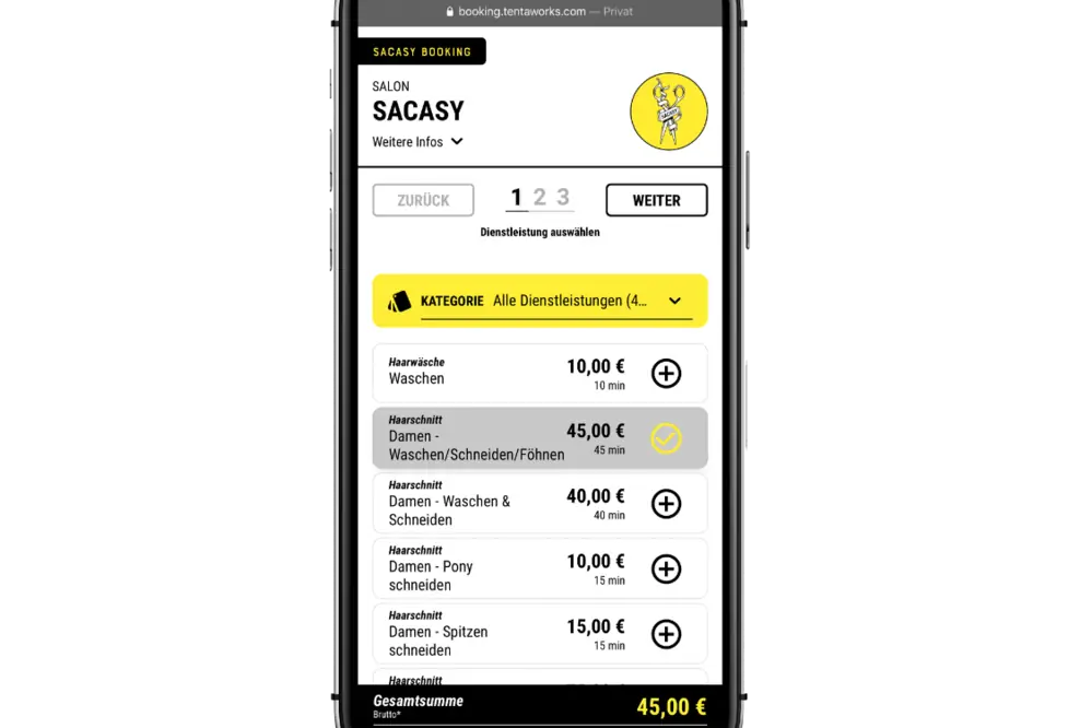 Sacasy Booking - Das online Buchungssystem für Friseure, Spas und Beautysalons