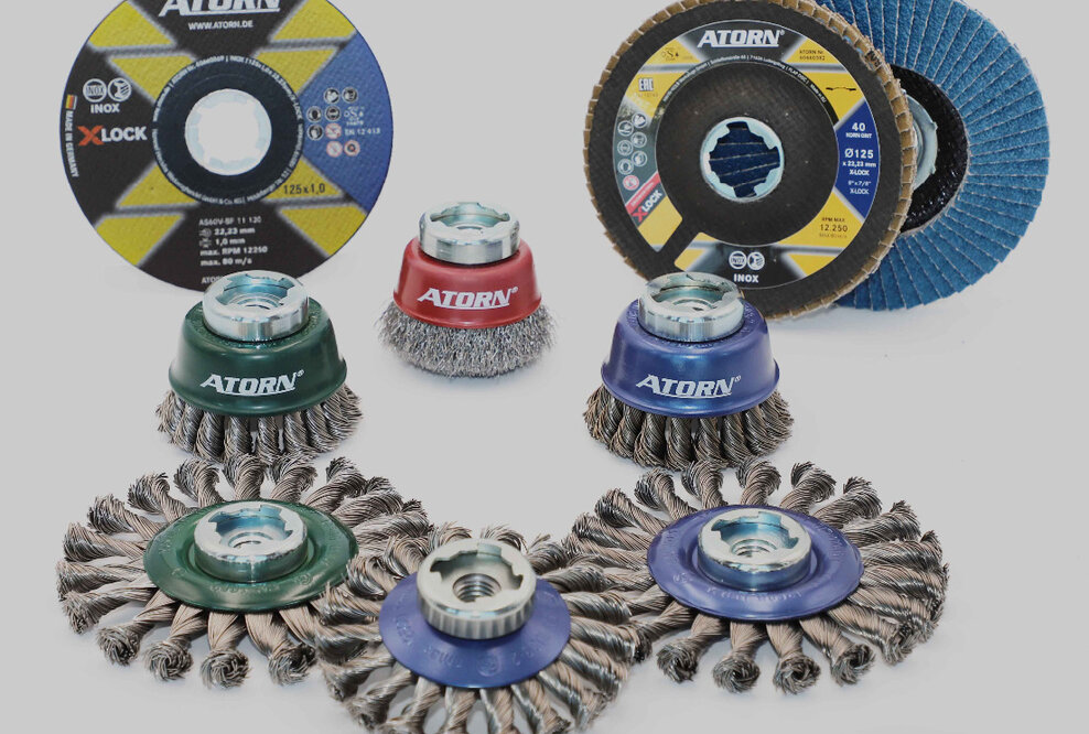 ATORN X-LOCK für Winkelschleifer – schneller und sicherer Zubehörwechsel mit nur einem Klick