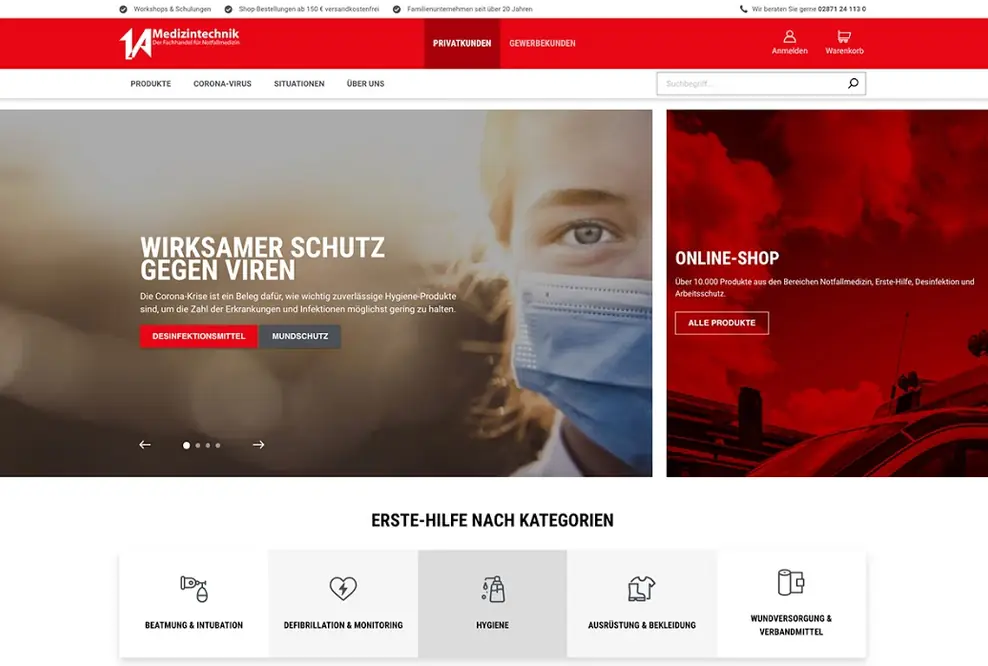 1A Medizintechnik digitalisiert Vertrieb mit Shopmacher und ehrgeizigen Zielen