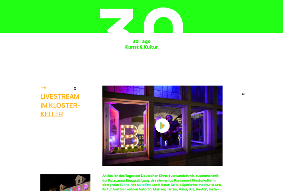 30 Jahre Deutsche Einheit – Klosterkeller sendet den „Einheizstream“ mit Talk, Lesungen und Musik