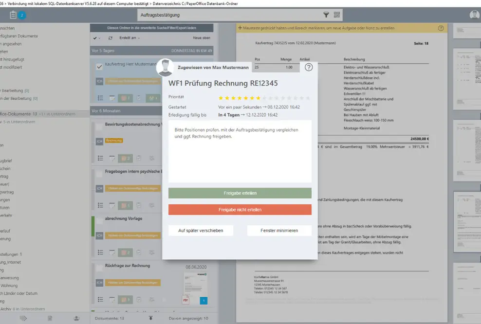 Digitale Workflow Funktionen für Ihr Unternehmen dank Dokumentenmanagement PaperOffice DMS