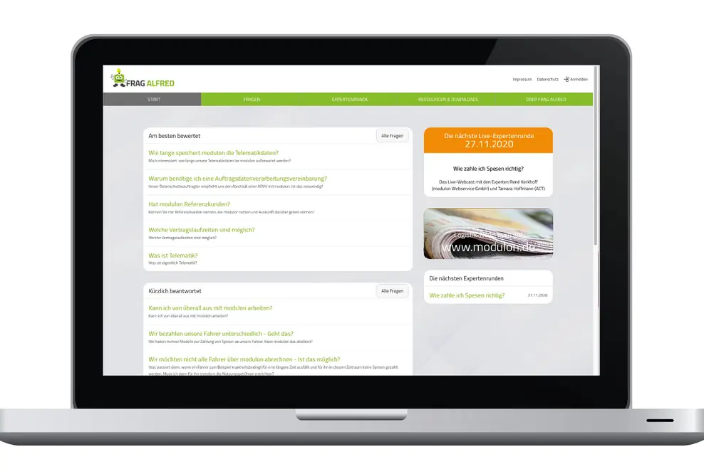 Frag Alfred – Neue Online-Plattform von modulon beantwortet Fragen zu Lohn- und Spesenabrechnung