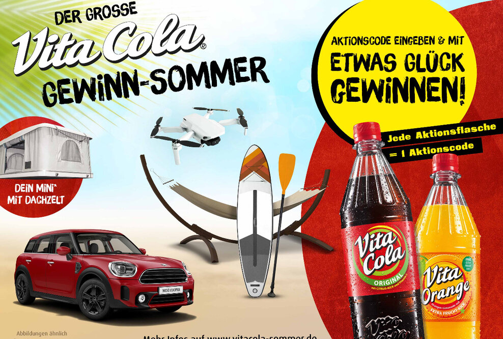 Der große VITA COLA Gewinn-Sommer: VITA COLA verlost MINI Cooper für maximalen Sommerspaß
