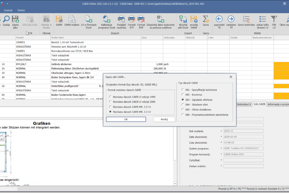 Easy to use: Small Software tool for the German GAEB standard