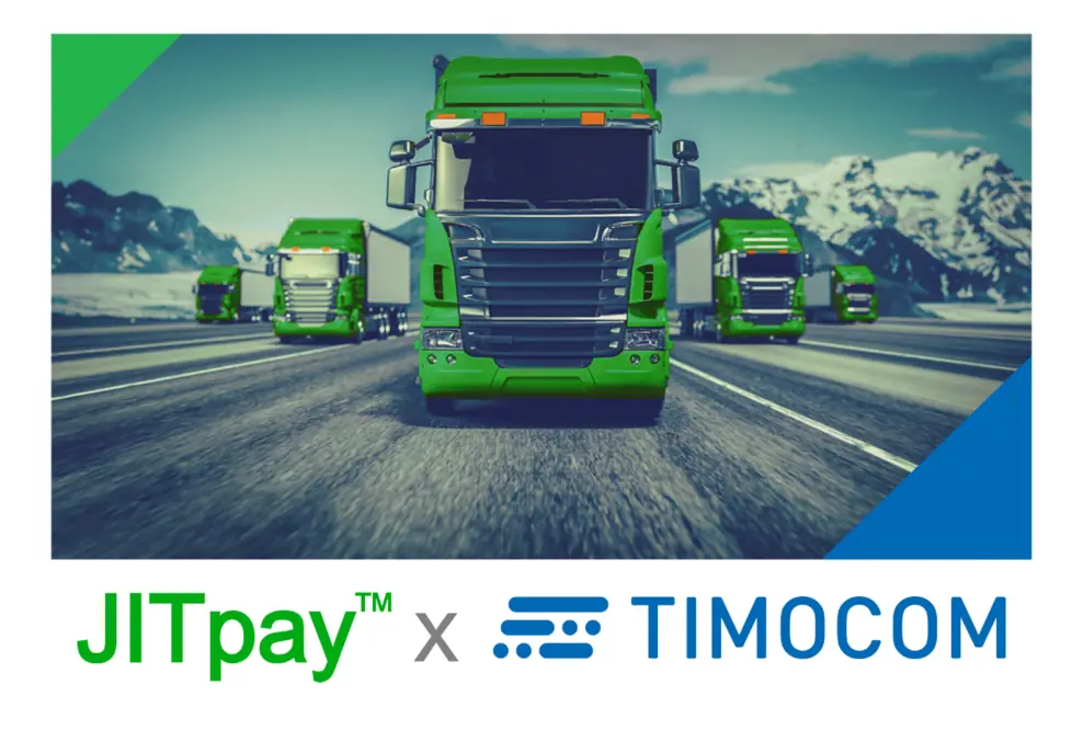 JITpay™ kooperiert mit TIMOCOM, dem Anbieter von Europas führender Fracht- und Laderaumbörse