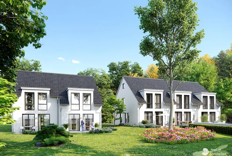 KSK-Immobilien vermittelt zwei Doppelhaushälften und drei Reihenhäuser in Hennef-Dondorf